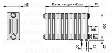 Схема (чертеж) радиатор